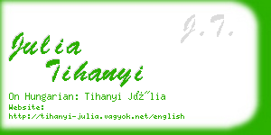 julia tihanyi business card